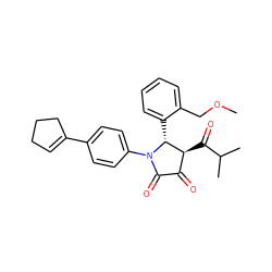 COCc1ccccc1[C@@H]1[C@@H](C(=O)C(C)C)C(=O)C(=O)N1c1ccc(C2=CCCC2)cc1 ZINC000169696513