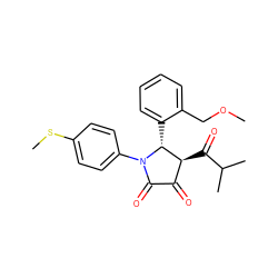 COCc1ccccc1[C@@H]1[C@@H](C(=O)C(C)C)C(=O)C(=O)N1c1ccc(SC)cc1 ZINC000169696321