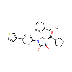 COCc1ccccc1[C@@H]1[C@@H](C(=O)C2CCCC2)C(=O)C(=O)N1c1ccc(-c2ccsc2)cc1 ZINC000169696477