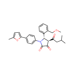 COCc1ccccc1[C@@H]1[C@@H](C(=O)CC(C)C)C(=O)C(=O)N1c1ccc(-c2ccc(C)o2)cc1 ZINC000169696010