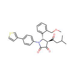 COCc1ccccc1[C@@H]1[C@@H](C(=O)CC(C)C)C(=O)C(=O)N1c1ccc(-c2ccsc2)cc1 ZINC000169695552