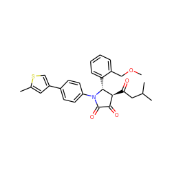 COCc1ccccc1[C@@H]1[C@@H](C(=O)CC(C)C)C(=O)C(=O)N1c1ccc(-c2csc(C)c2)cc1 ZINC000169695994