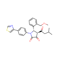 COCc1ccccc1[C@@H]1[C@@H](C(=O)CC(C)C)C(=O)C(=O)N1c1ccc(-c2cscn2)cc1 ZINC000169696130
