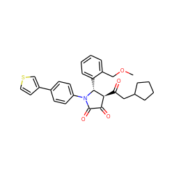 COCc1ccccc1[C@@H]1[C@@H](C(=O)CC2CCCC2)C(=O)C(=O)N1c1ccc(-c2ccsc2)cc1 ZINC000169696180