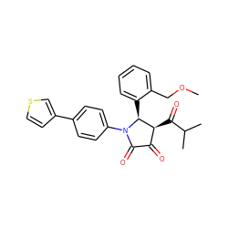 COCc1ccccc1[C@H]1[C@@H](C(=O)C(C)C)C(=O)C(=O)N1c1ccc(-c2ccsc2)cc1 ZINC000169695328