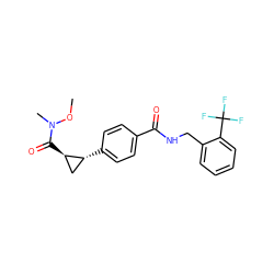 CON(C)C(=O)[C@@H]1C[C@H]1c1ccc(C(=O)NCc2ccccc2C(F)(F)F)cc1 ZINC000653797749