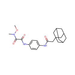 CON(C)C(=O)C(=O)Nc1ccc(NC(=O)CC23CC4CC(CC(C4)C2)C3)cc1 ZINC000103235983