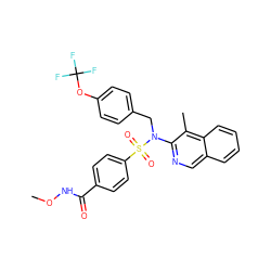 CONC(=O)c1ccc(S(=O)(=O)N(Cc2ccc(OC(F)(F)F)cc2)c2ncc3ccccc3c2C)cc1 ZINC000216502677