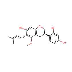 COc1c(CC=C(C)C)c(O)cc2c1C[C@H](c1ccc(O)cc1O)CO2 ZINC000005854521