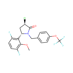 COc1c(F)ccc(F)c1[C@@H]1C[C@@H](Cl)C(=O)N1Cc1ccc(OC(F)(F)F)cc1 ZINC000166325638