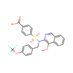 COc1c(N(Cc2ccc(OC(F)(F)F)cc2)S(=O)(=O)c2ccc(C(=O)O)cc2)ncc2ccccc12 ZINC000261177971