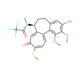 COc1c(O)cc2c(c1OC)-c1ccc(SC)c(=O)cc1[C@@H](N(C)C(=O)C(F)(F)F)CC2 ZINC000027652493