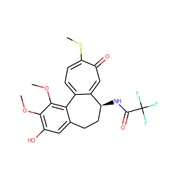 COc1c(O)cc2c(c1OC)-c1ccc(SC)c(=O)cc1[C@@H](NC(=O)C(F)(F)F)CC2 ZINC000013650182