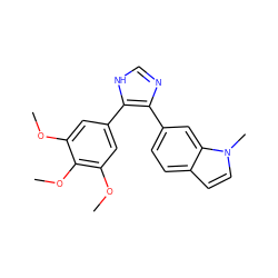 COc1cc(-c2[nH]cnc2-c2ccc3ccn(C)c3c2)cc(OC)c1OC ZINC000029411941