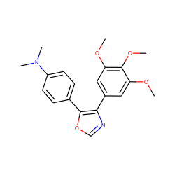 COc1cc(-c2ncoc2-c2ccc(N(C)C)cc2)cc(OC)c1OC ZINC000013473126