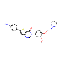 COc1cc(-n2cnc3cc(-c4ccc(N)cc4)sc3c2=O)ccc1OCCN1CCCC1 ZINC000040575363