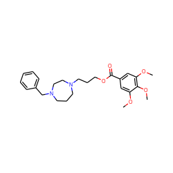 COc1cc(C(=O)OCCCN2CCCN(Cc3ccccc3)CC2)cc(OC)c1OC ZINC000095755700