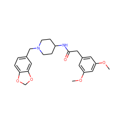 COc1cc(CC(=O)NC2CCN(Cc3ccc4c(c3)OCO4)CC2)cc(OC)c1 ZINC000028457817