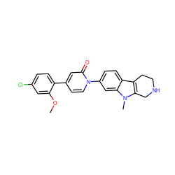 COc1cc(Cl)ccc1-c1ccn(-c2ccc3c4c(n(C)c3c2)CNCC4)c(=O)c1 ZINC000064235761