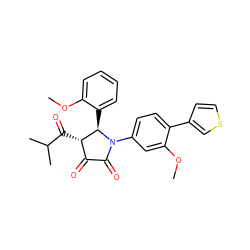 COc1cc(N2C(=O)C(=O)[C@H](C(=O)C(C)C)[C@H]2c2ccccc2OC)ccc1-c1ccsc1 ZINC000169695433