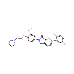 COc1cc(N2Cc3ccc(-c4cc(C)ccc4C)nc3C2=O)ccc1OCCN1CCCC1 ZINC000095591575