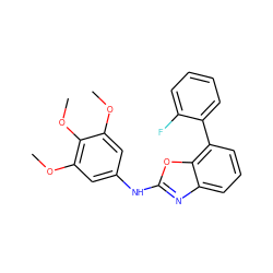 COc1cc(Nc2nc3cccc(-c4ccccc4F)c3o2)cc(OC)c1OC ZINC000169327796