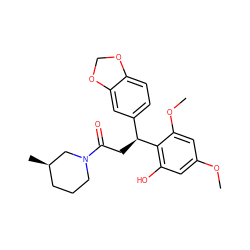 COc1cc(O)c([C@@H](CC(=O)N2CCC[C@@H](C)C2)c2ccc3c(c2)OCO3)c(OC)c1 ZINC000013661401