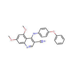COc1cc(OC)c2c(Nc3ccc(Oc4ccccc4)cc3)c(C#N)cnc2c1 ZINC000026721746