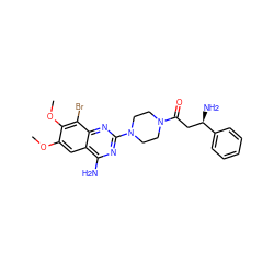 COc1cc2c(N)nc(N3CCN(C(=O)C[C@@H](N)c4ccccc4)CC3)nc2c(Br)c1OC ZINC001772603886