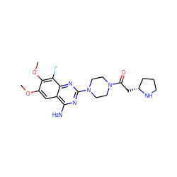 COc1cc2c(N)nc(N3CCN(C(=O)C[C@@H]4CCCN4)CC3)nc2c(F)c1OC ZINC000210892409