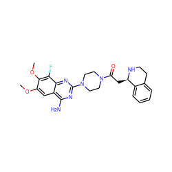 COc1cc2c(N)nc(N3CCN(C(=O)C[C@H]4NCCc5ccccc54)CC3)nc2c(F)c1OC ZINC001772597155