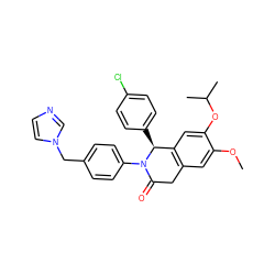 COc1cc2c(cc1OC(C)C)[C@H](c1ccc(Cl)cc1)N(c1ccc(Cn3ccnc3)cc1)C(=O)C2 ZINC000118796596