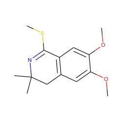 COc1cc2c(cc1OC)C(SC)=NC(C)(C)C2 ZINC000003683213