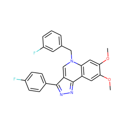 COc1cc2c3nnc(-c4ccc(F)cc4)c-3cn(Cc3cccc(F)c3)c2cc1OC ZINC000002691332