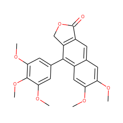 COc1cc2cc3c(c(-c4cc(OC)c(OC)c(OC)c4)c2cc1OC)COC3=O ZINC000004199932