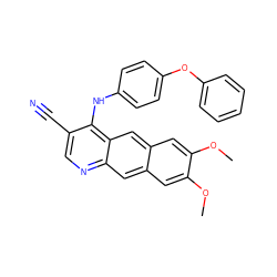 COc1cc2cc3ncc(C#N)c(Nc4ccc(Oc5ccccc5)cc4)c3cc2cc1OC ZINC000027417639