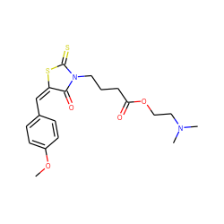 COc1ccc(/C=C2/SC(=S)N(CCCC(=O)OCCN(C)C)C2=O)cc1 ZINC000016134119