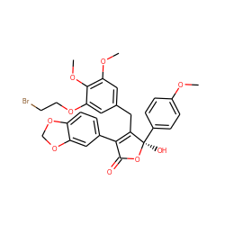 COc1ccc([C@@]2(O)OC(=O)C(c3ccc4c(c3)OCO4)=C2Cc2cc(OC)c(OC)c(OCCBr)c2)cc1 ZINC000049756929