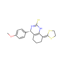 COc1ccc([C@@H]2N=C(S)NC3=C2CCCC3=C2SCCS2)cc1 ZINC000013878966