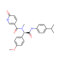COc1ccc([C@H](C(=O)Nc2ccc(C(C)C)cc2)N(C)C(=O)c2ccc(=O)[nH]c2)cc1 ZINC000018254292