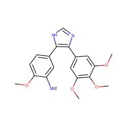 COc1ccc(-c2[nH]cnc2-c2cc(OC)c(OC)c(OC)c2)cc1N ZINC000013473121