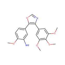 COc1ccc(-c2ocnc2-c2cc(OC)c(OC)c(OC)c2)cc1N ZINC000013473128