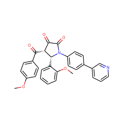 COc1ccc(C(=O)[C@@H]2C(=O)C(=O)N(c3ccc(-c4cccnc4)cc3)[C@@H]2c2ccccc2OC)cc1 ZINC000169694898