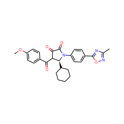 COc1ccc(C(=O)C2C(=O)C(=O)N(c3ccc(-c4nc(C)no4)cc3)[C@H]2C2CCCCC2)cc1 ZINC000096176380