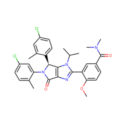 COc1ccc(C(=O)N(C)C)cc1-c1nc2c(n1C(C)C)[C@H](c1ccc(Cl)cc1C)N(c1cc(Cl)ccc1C)C2=O ZINC000169705376