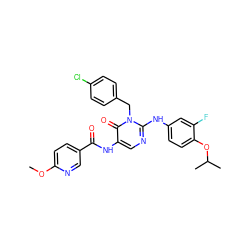 COc1ccc(C(=O)Nc2cnc(Nc3ccc(OC(C)C)c(F)c3)n(Cc3ccc(Cl)cc3)c2=O)cn1 ZINC001772653564