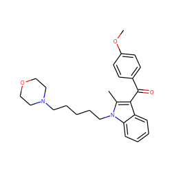 COc1ccc(C(=O)c2c(C)n(CCCCCN3CCOCC3)c3ccccc23)cc1 ZINC000013820976