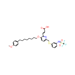 COc1ccc(CCCCCCCCOc2ccc(CSc3cccc(NS(=O)(=O)C(F)(F)F)c3)nc2/C=C/C(=O)O)cc1 ZINC000027074251