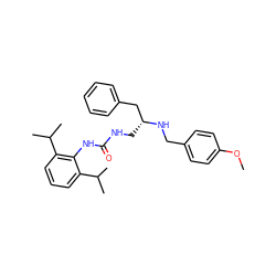COc1ccc(CN[C@H](CNC(=O)Nc2c(C(C)C)cccc2C(C)C)Cc2ccccc2)cc1 ZINC000013737306