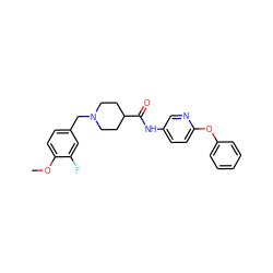 COc1ccc(CN2CCC(C(=O)Nc3ccc(Oc4ccccc4)nc3)CC2)cc1F ZINC000011822032